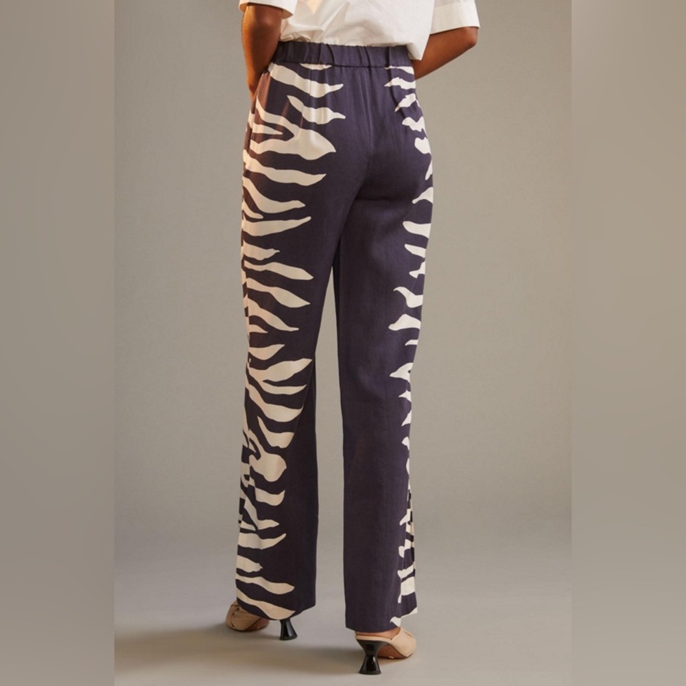 Anthropologie Maeve Blue and White Patterned Pants - Picture 6 of 7